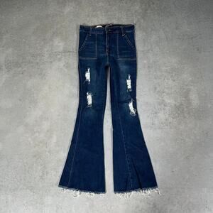 Flare High Rise Sweet Look Women's Western Boot Denim Jeans Size: 9